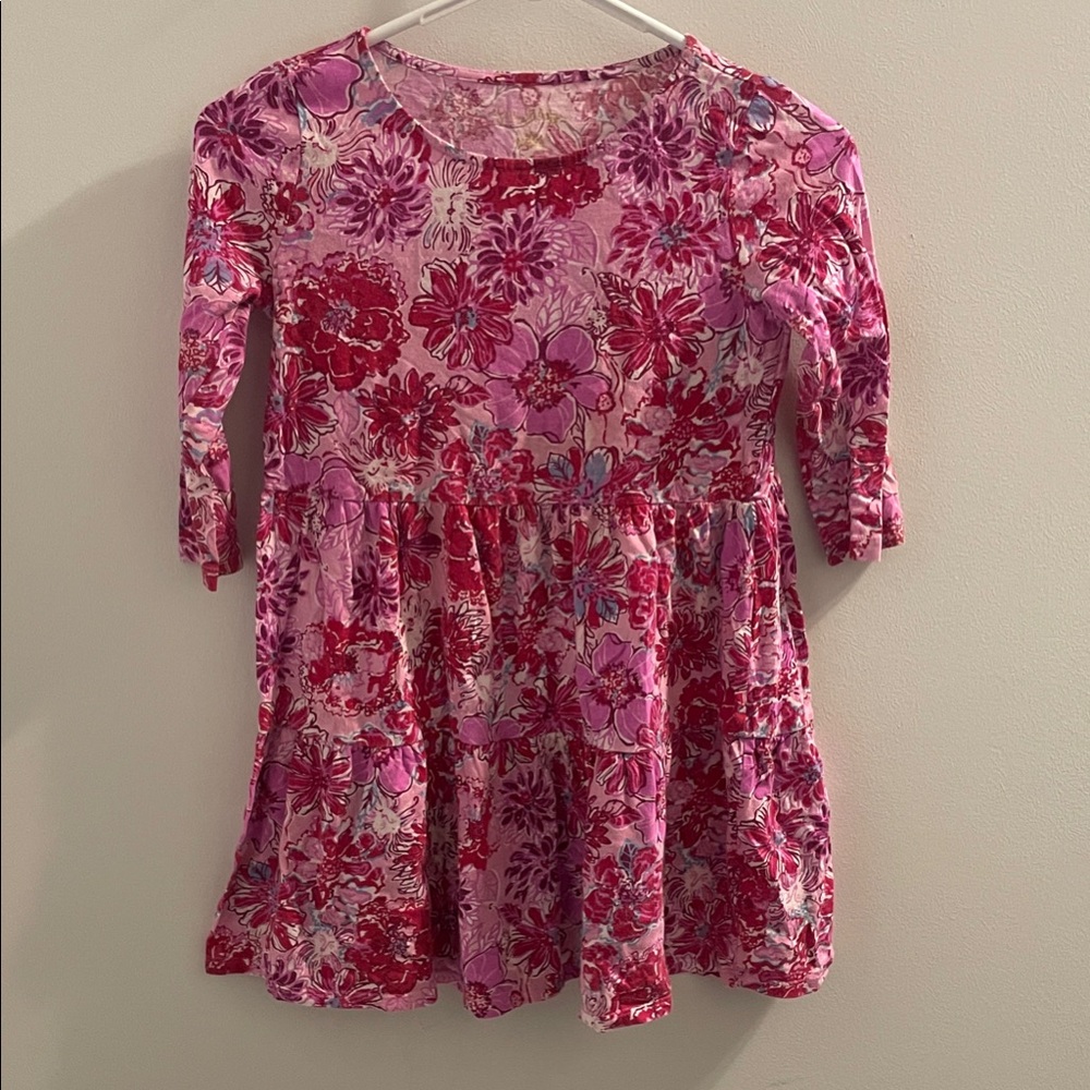 Pink Floral Tiered Babydoll Dress